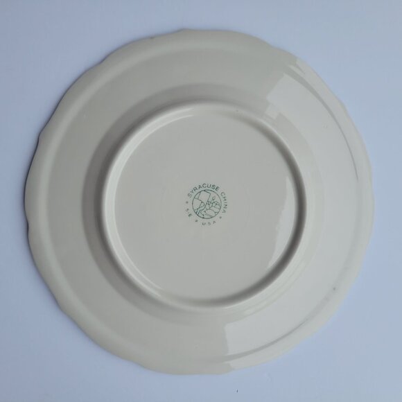 Vintage Syracuse China Dinner Plate 10" Blue & White Scalloped Edges Made In USA - Picture 2 of 3